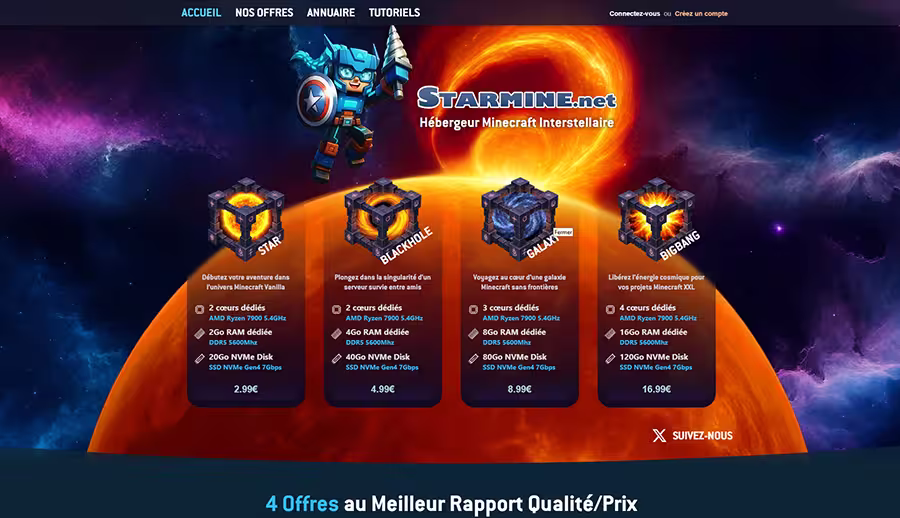 La refonte de Starmine&nbsp;: quatre offres sur AMD Ryzen 9 et NVMe Gen4