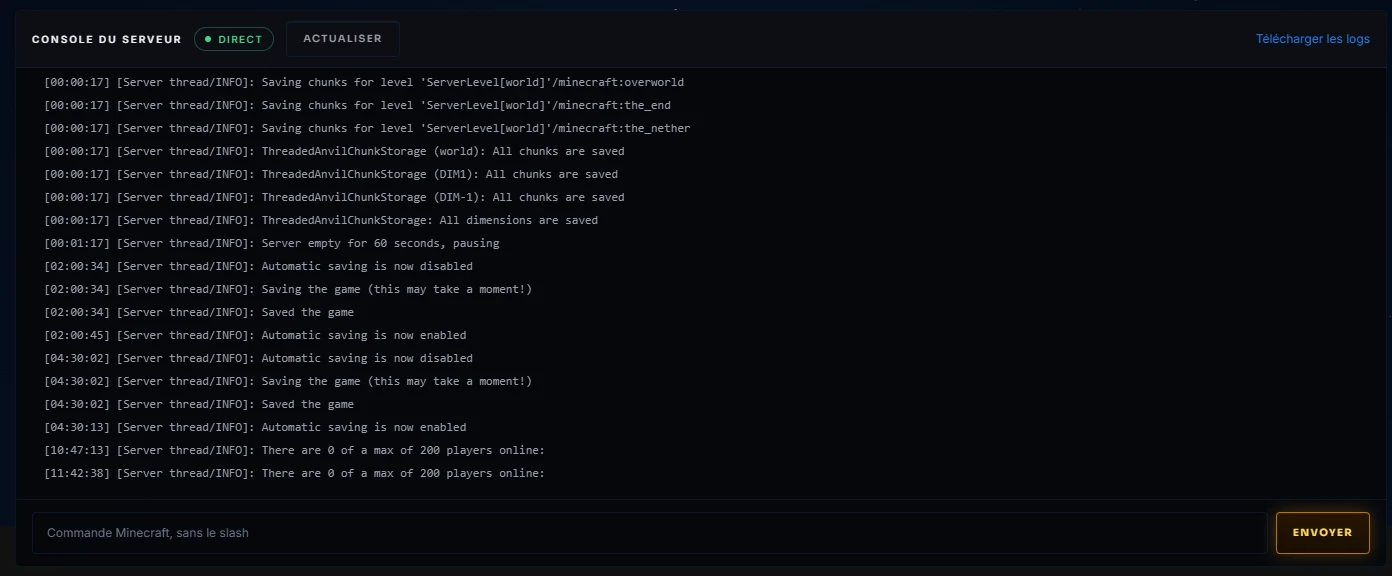 La console du serveur : lire, comprendre, agir
