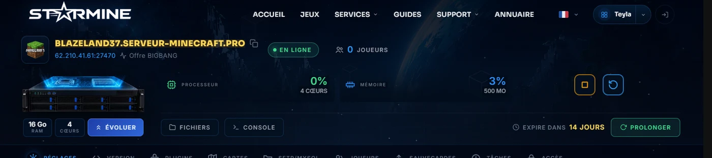 Prendre en main le panel Starmine