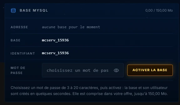 SFTP, éditeur de fichiers et base MySQL