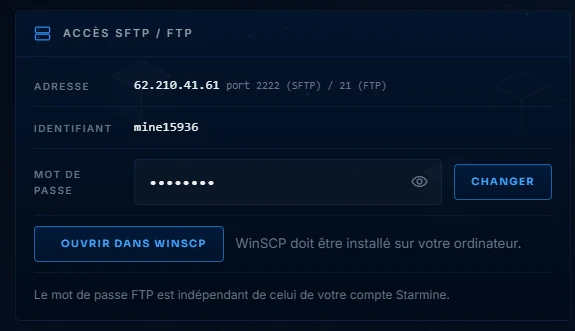 SFTP, éditeur de fichiers et base MySQL